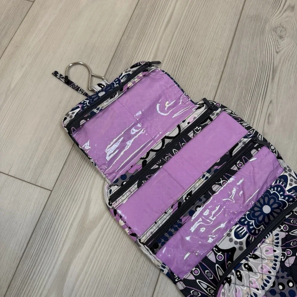 Vera Bradley Mimosa Medallion‎ Purple Blue Hanging Travel Cosmetic Bag